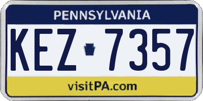 PA license plate KEZ7357