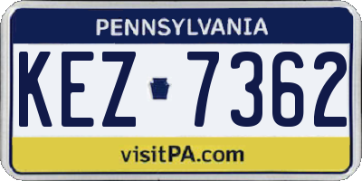 PA license plate KEZ7362