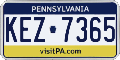 PA license plate KEZ7365