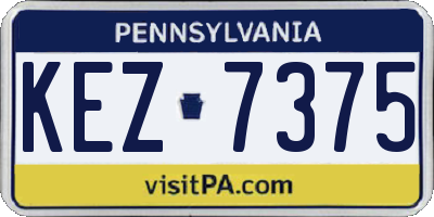 PA license plate KEZ7375