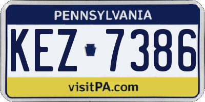 PA license plate KEZ7386