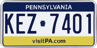 PA license plate KEZ7401