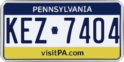 PA license plate KEZ7404