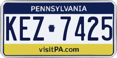 PA license plate KEZ7425