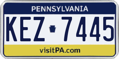 PA license plate KEZ7445