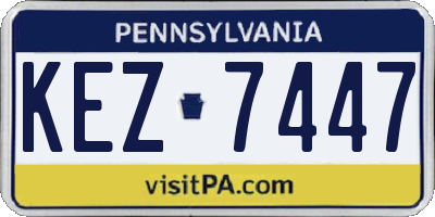 PA license plate KEZ7447