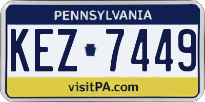 PA license plate KEZ7449