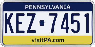 PA license plate KEZ7451
