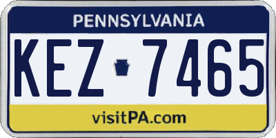 PA license plate KEZ7465