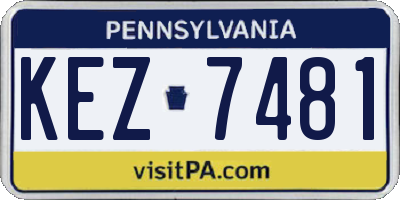 PA license plate KEZ7481