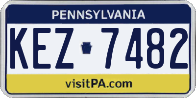 PA license plate KEZ7482
