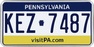 PA license plate KEZ7487