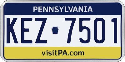 PA license plate KEZ7501