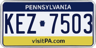 PA license plate KEZ7503