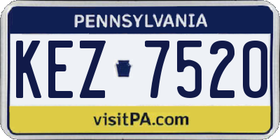PA license plate KEZ7520