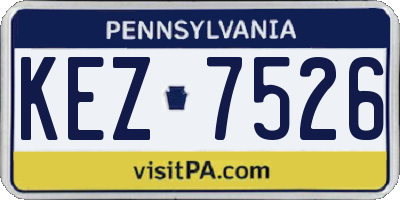 PA license plate KEZ7526