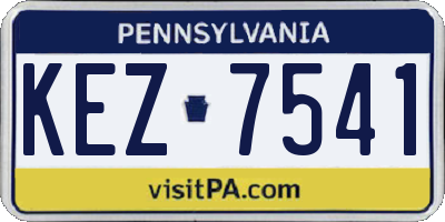 PA license plate KEZ7541
