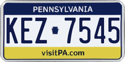 PA license plate KEZ7545