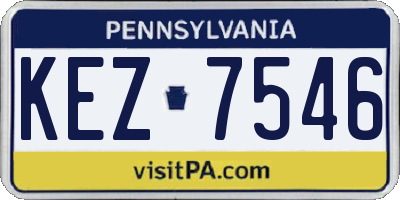 PA license plate KEZ7546