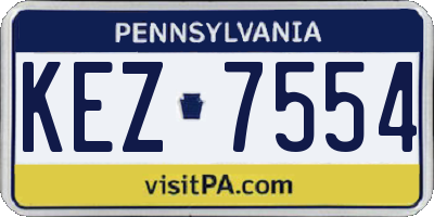PA license plate KEZ7554