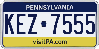 PA license plate KEZ7555