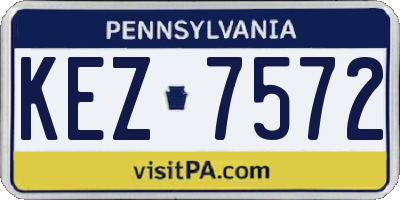 PA license plate KEZ7572