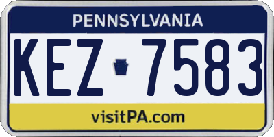 PA license plate KEZ7583