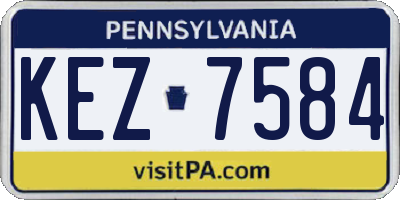 PA license plate KEZ7584