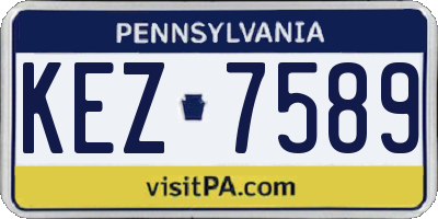 PA license plate KEZ7589