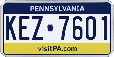 PA license plate KEZ7601