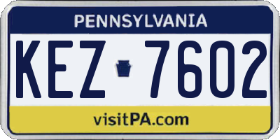 PA license plate KEZ7602