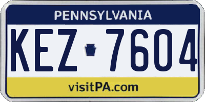 PA license plate KEZ7604