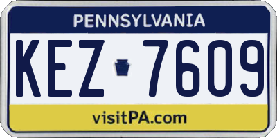 PA license plate KEZ7609