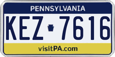 PA license plate KEZ7616