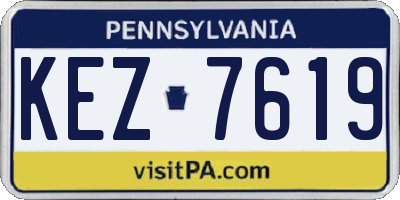PA license plate KEZ7619