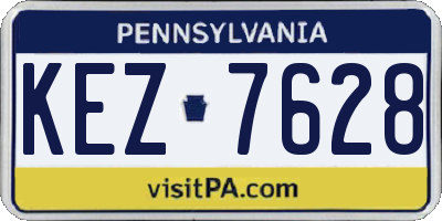 PA license plate KEZ7628