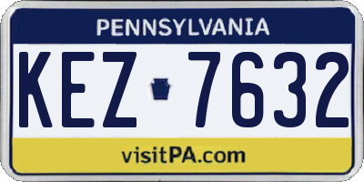 PA license plate KEZ7632
