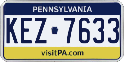 PA license plate KEZ7633