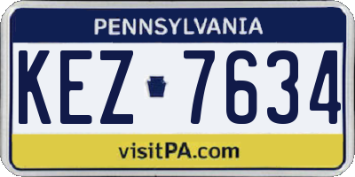 PA license plate KEZ7634