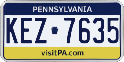 PA license plate KEZ7635