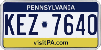 PA license plate KEZ7640