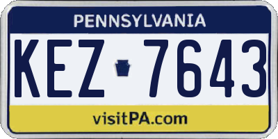 PA license plate KEZ7643