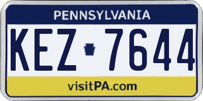 PA license plate KEZ7644