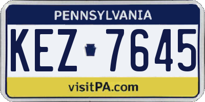 PA license plate KEZ7645
