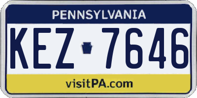 PA license plate KEZ7646