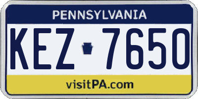 PA license plate KEZ7650