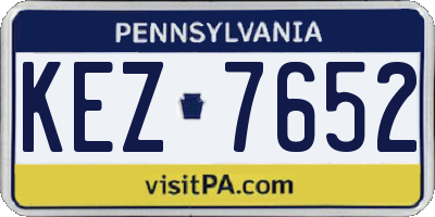 PA license plate KEZ7652