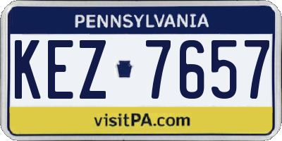 PA license plate KEZ7657