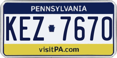 PA license plate KEZ7670