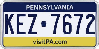 PA license plate KEZ7672